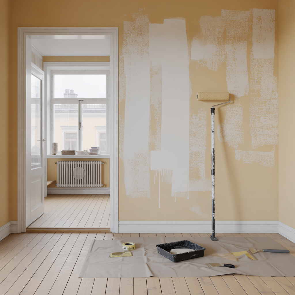 felsokning vid inomhusmalning blasor flagning och marken