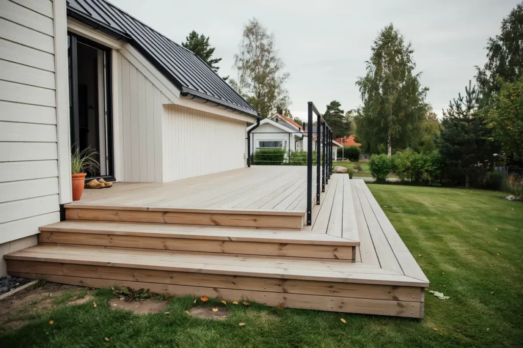 platsbyggd altan med integrerad trappa i romberga enk ping